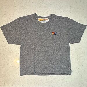 AVIATOR NATION BASIC BOYFRIEND TEE - HEATHER GREY